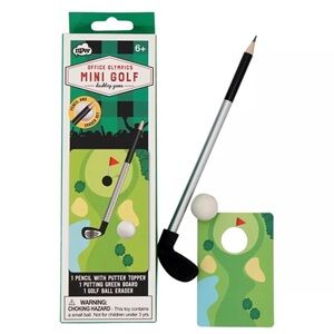 Mini Golf Pencil Desktop Game Putter Eraser FOR DAD or GOLFER NWT